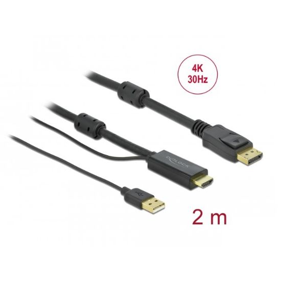 Εικόνα της ΚΑΛΩΔΙΟ HDMI M/DISPLAY PORT M 2m 3840x2160@30Hz