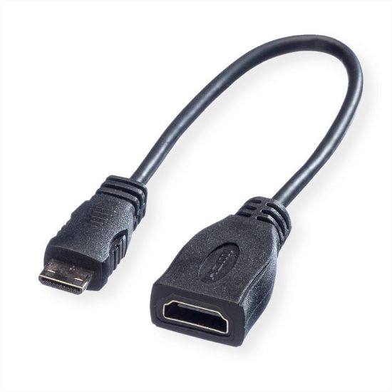 Εικόνα της Καλώδιο HDMI TYPE C (mini HDMI) to HDMI Female (15cm) 3840 x 2160 @30Hz
