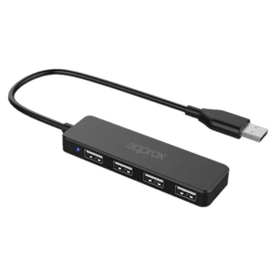 Εικόνα της HUB 4 PORT USB 2.0 ΧΩΡΙΣ ΤΡΟΦΟΔΟΤΙΚΟ (Black)