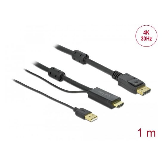 Εικόνα της ΚΑΛΩΔΙΟ HDMI M/DISPLAY PORT M 1m 3840x2160@30Hz