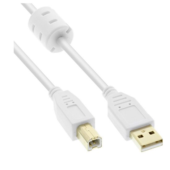 Εικόνα της USB cable type A-B V.2.0 10m gold plated, ferrite, white