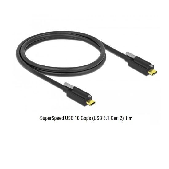 Εικόνα της USB CABLE Type-C M to Type-C M 10 Gbps 1m with screw