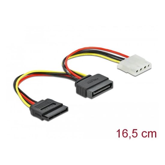 Εικόνα της SATA CABLE ΤΡΟΦΟΔΟΣΙΑΣ 0,16m to 1 x Molex 4pin female + SATA 15pin female (κλεφτης)