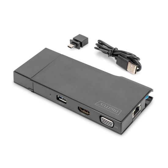 Εικόνα της DOCKING STATION USB3.0 to 2xVideo (HDMI,VGA), 2xUSB3.0, 1xGigabit Eth, Card reader