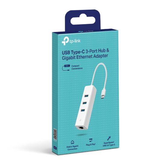 Εικόνα της USB Type-C 3-Port Hub  3.0 & Gigabit Ethernet Adapter